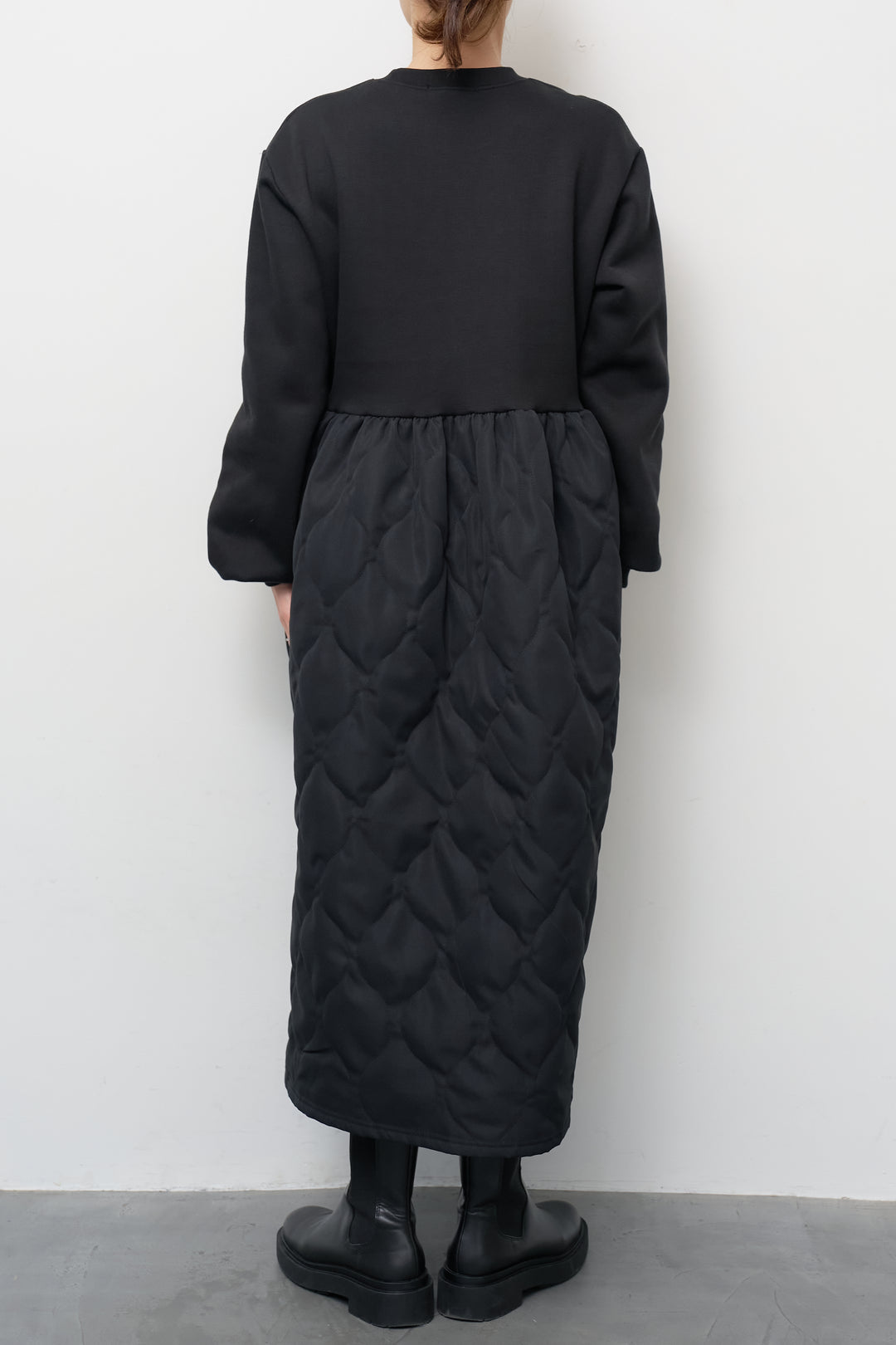 【裏起毛】ソフトキルトコンビワンピース