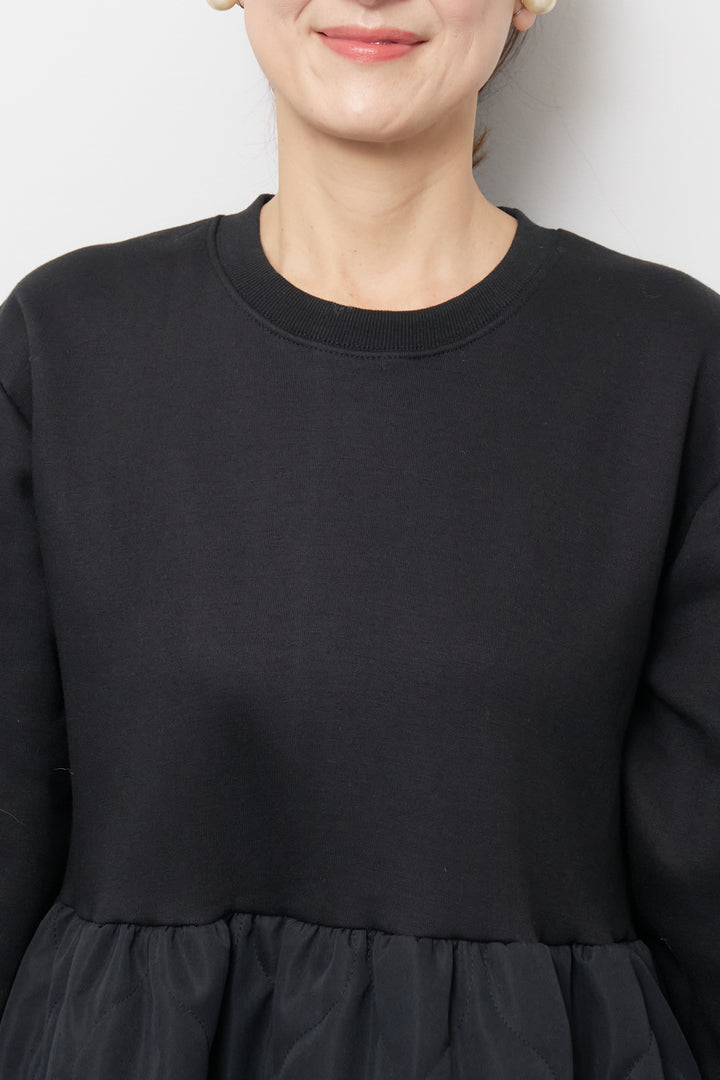 【裏起毛】ソフトキルトコンビワンピース