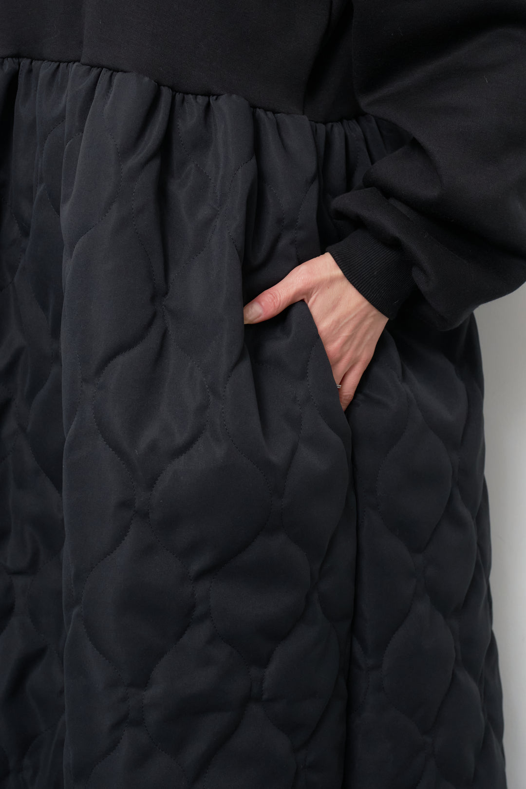 【裏起毛】ソフトキルトコンビワンピース