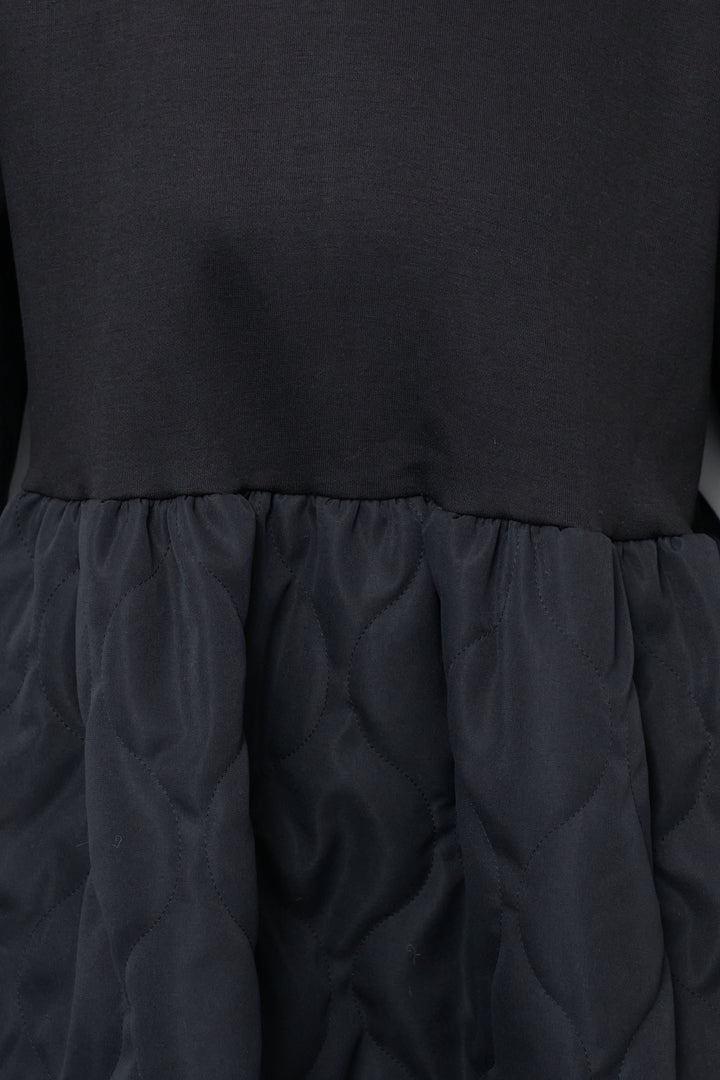 【裏起毛】ソフトキルトコンビワンピース