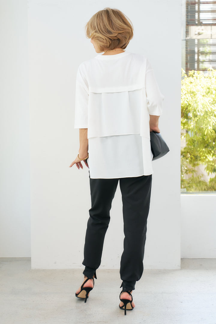 [Cool to the touch] Compact smooth back frill pullover