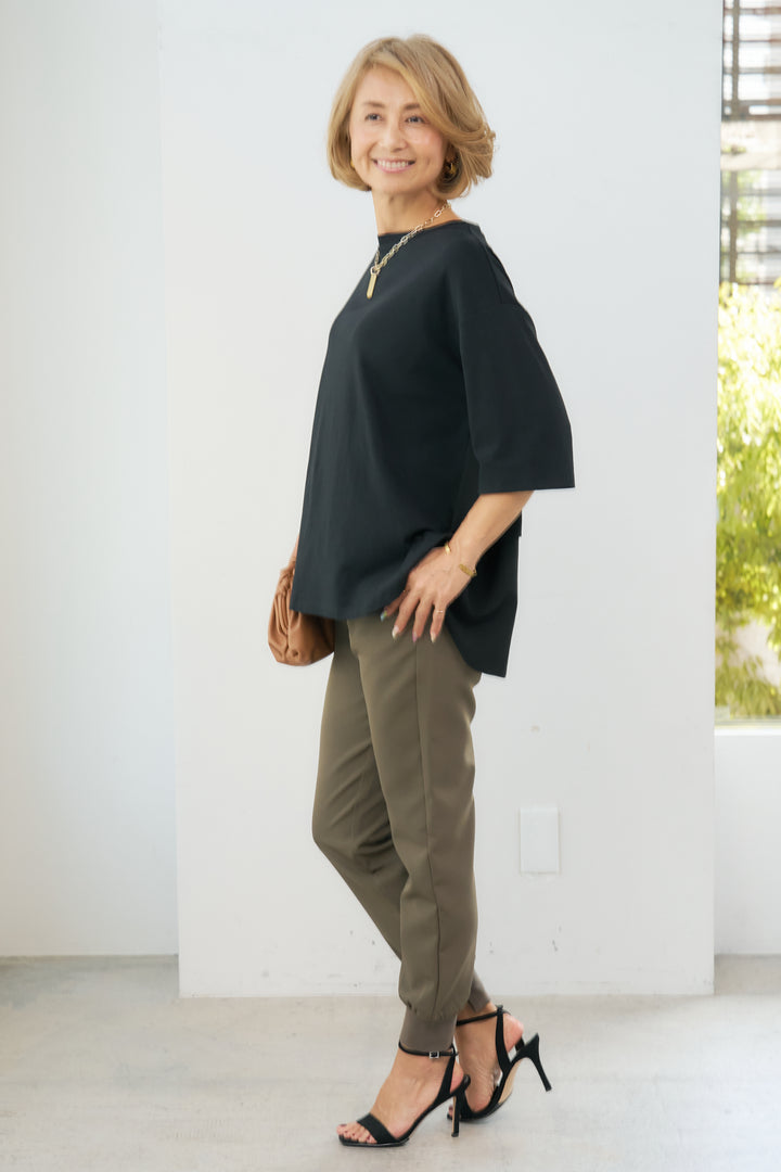 [2SET] [Cool to the touch] Compact smooth back frill pullover 