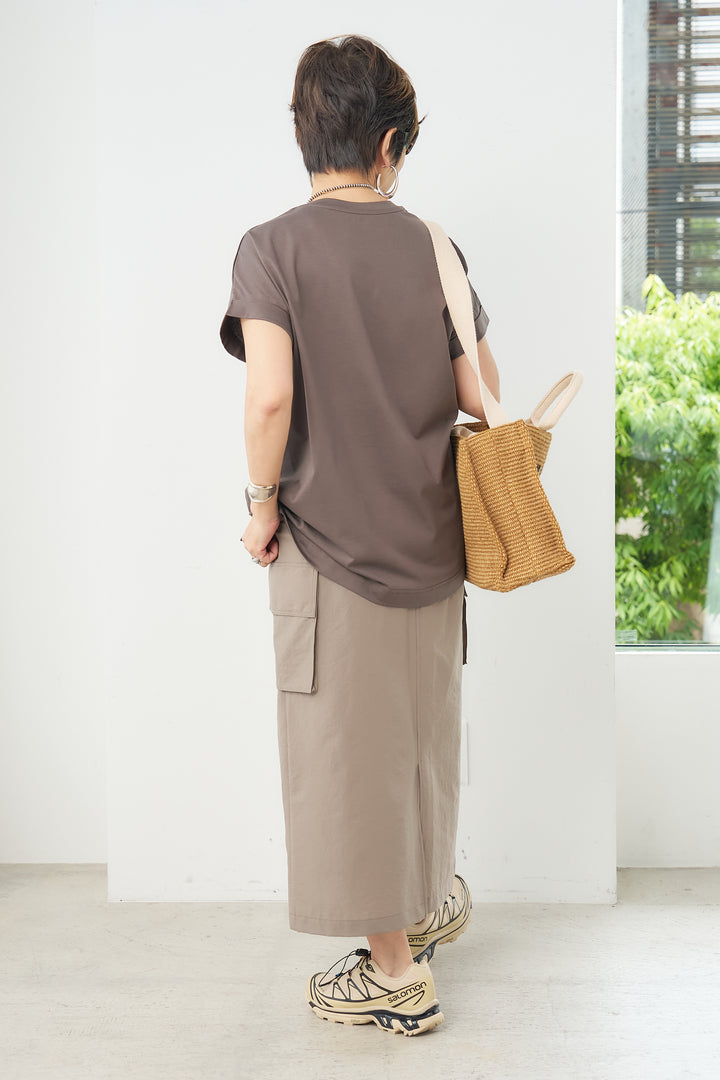 [Water-repellent, wrinkle-resistant, washable] Stretch cargo skirt