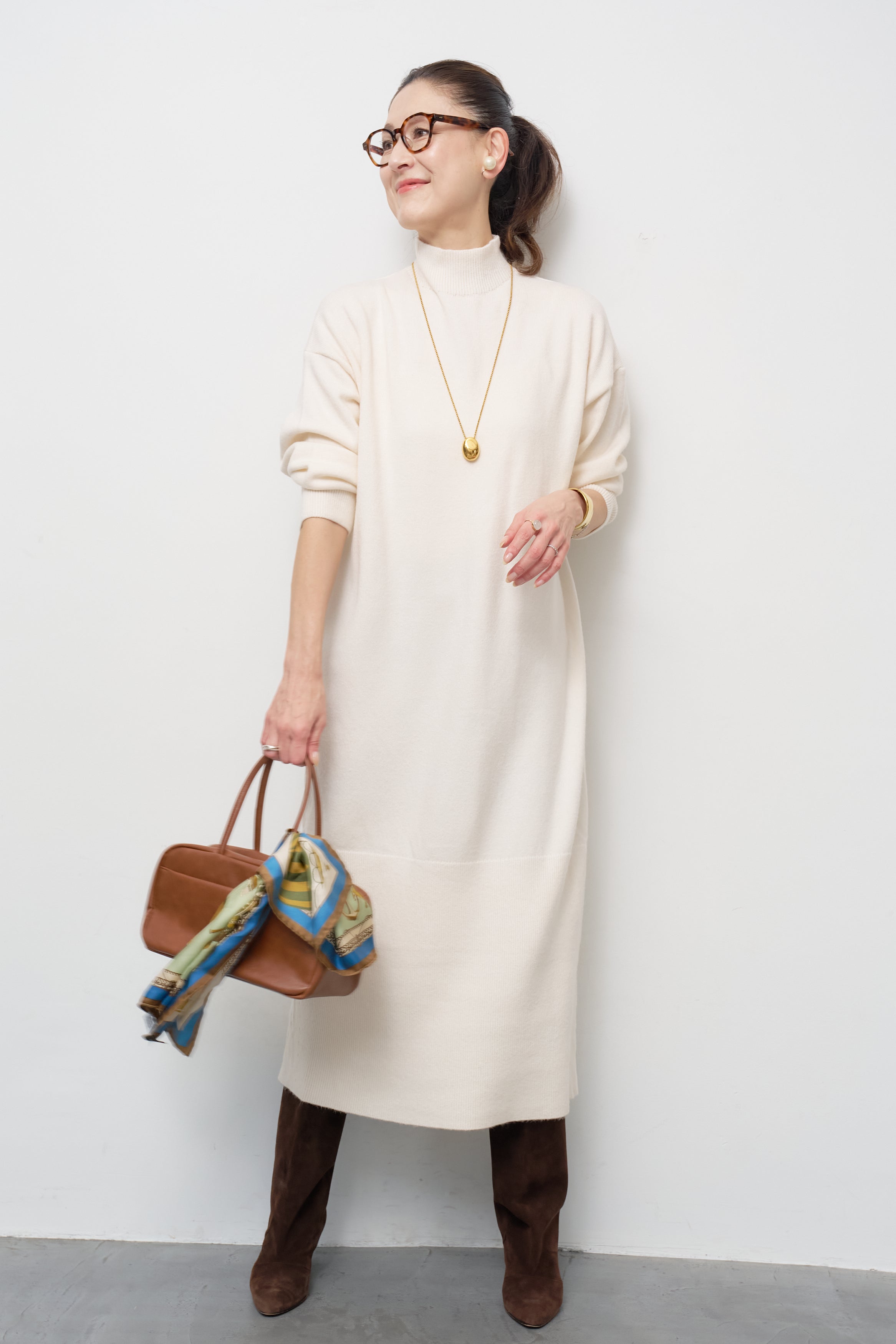 モックネックニットワンピース – plusotoha