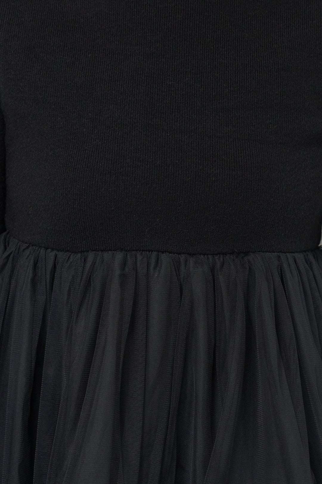 [SET]チュールドッキングニット+デニムライクヘリンボーンパンツ(2set)