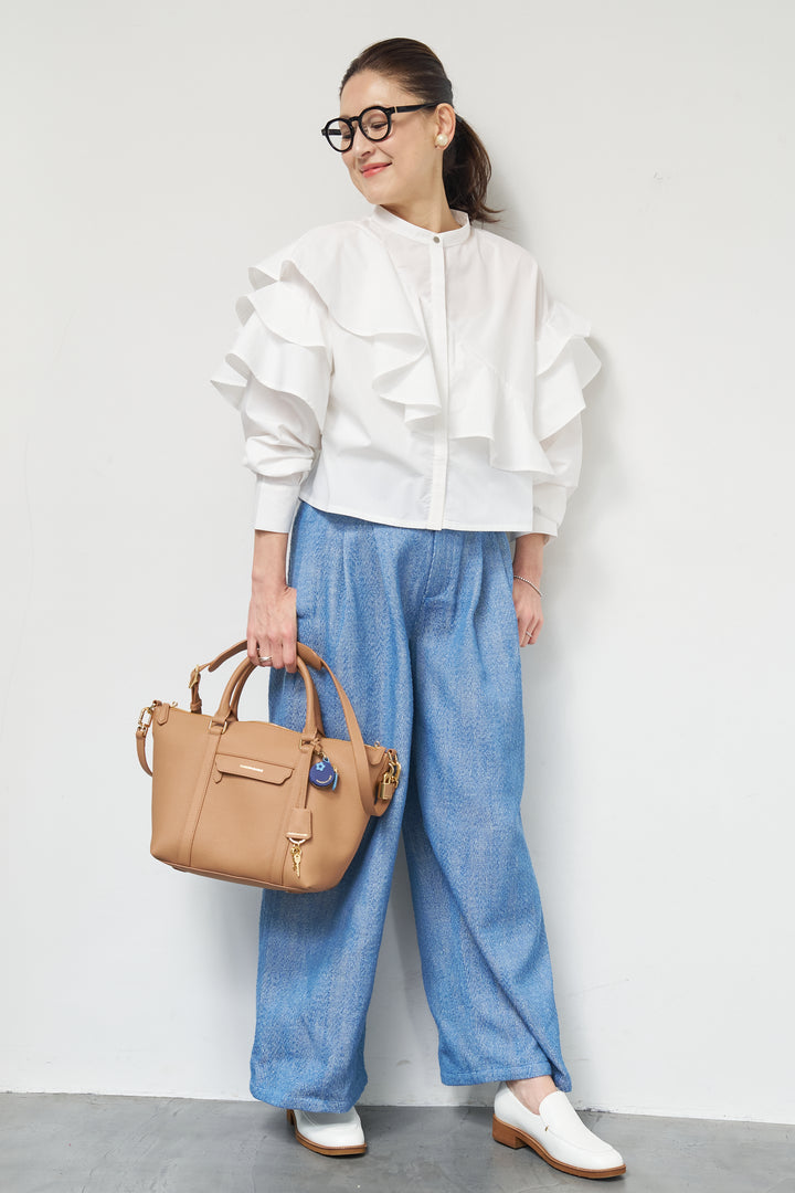 ショートアシメラッフルシャツ