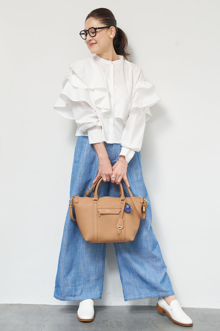 ショートアシメラッフルシャツ