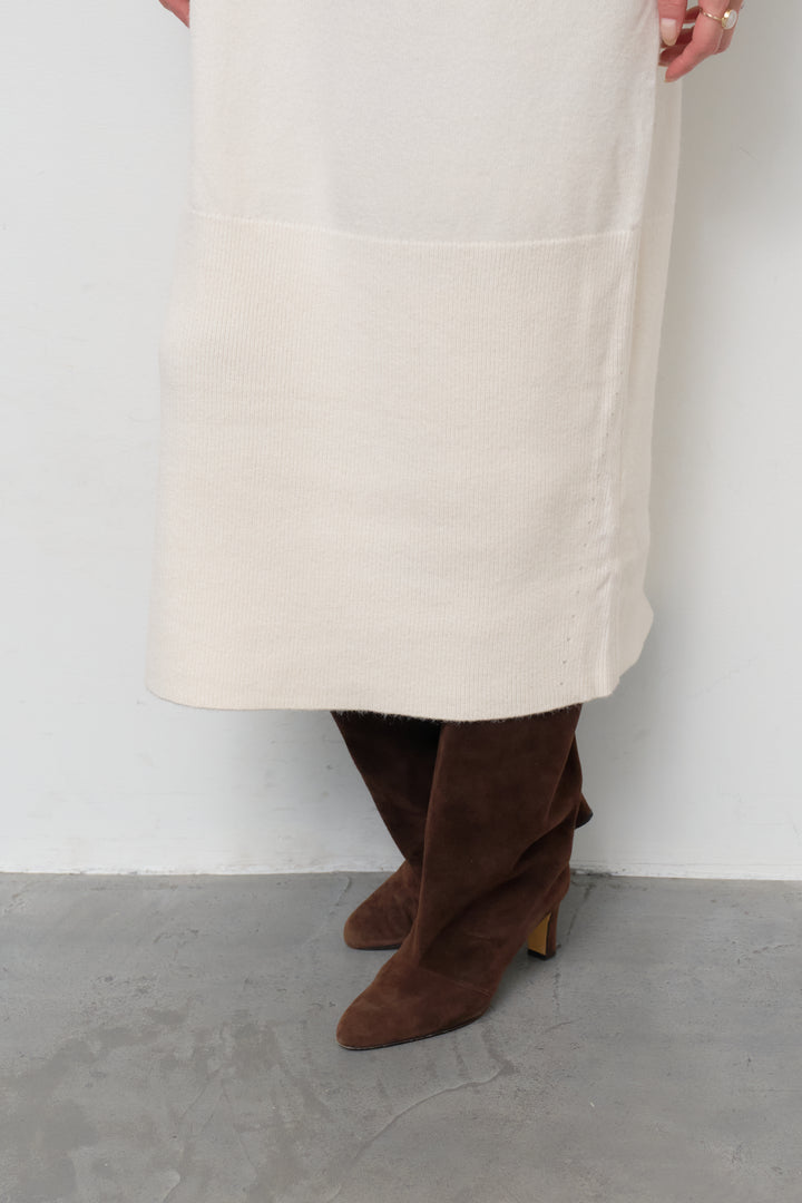 モックネックニットワンピース