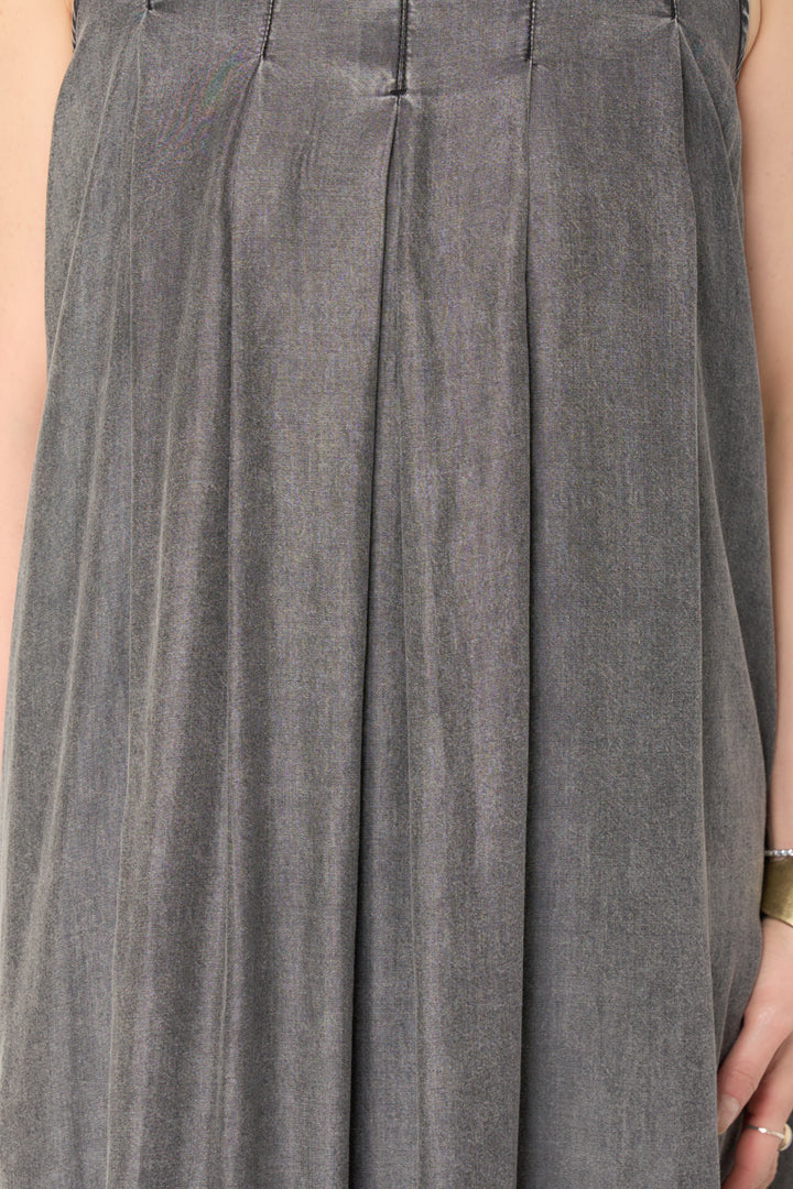 パウダーシルクデニムジップワンピース