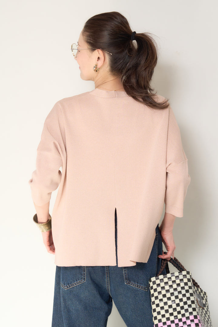 [SET]ウォッシャブルサラッとラメカーディガン+カーブデニムパンツ(2set)