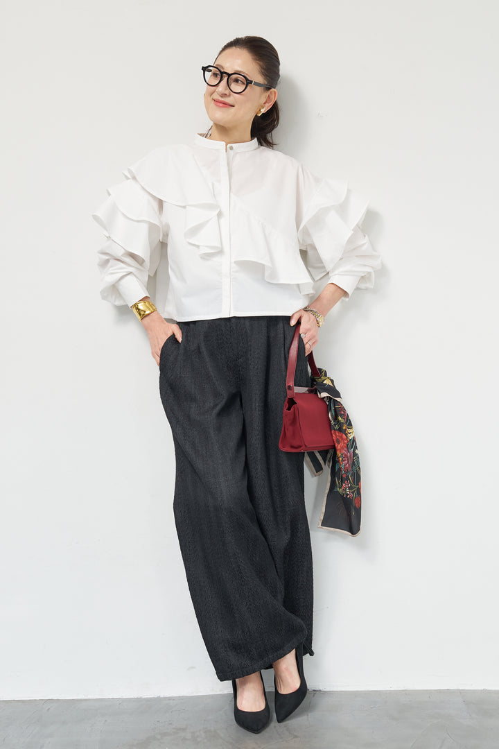 デニムライクヘリンボーンパンツ