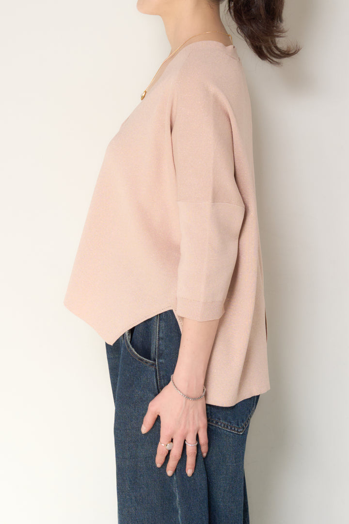 [SET]ウォッシャブルサラッとラメカーディガン+カーブデニムパンツ(2set)