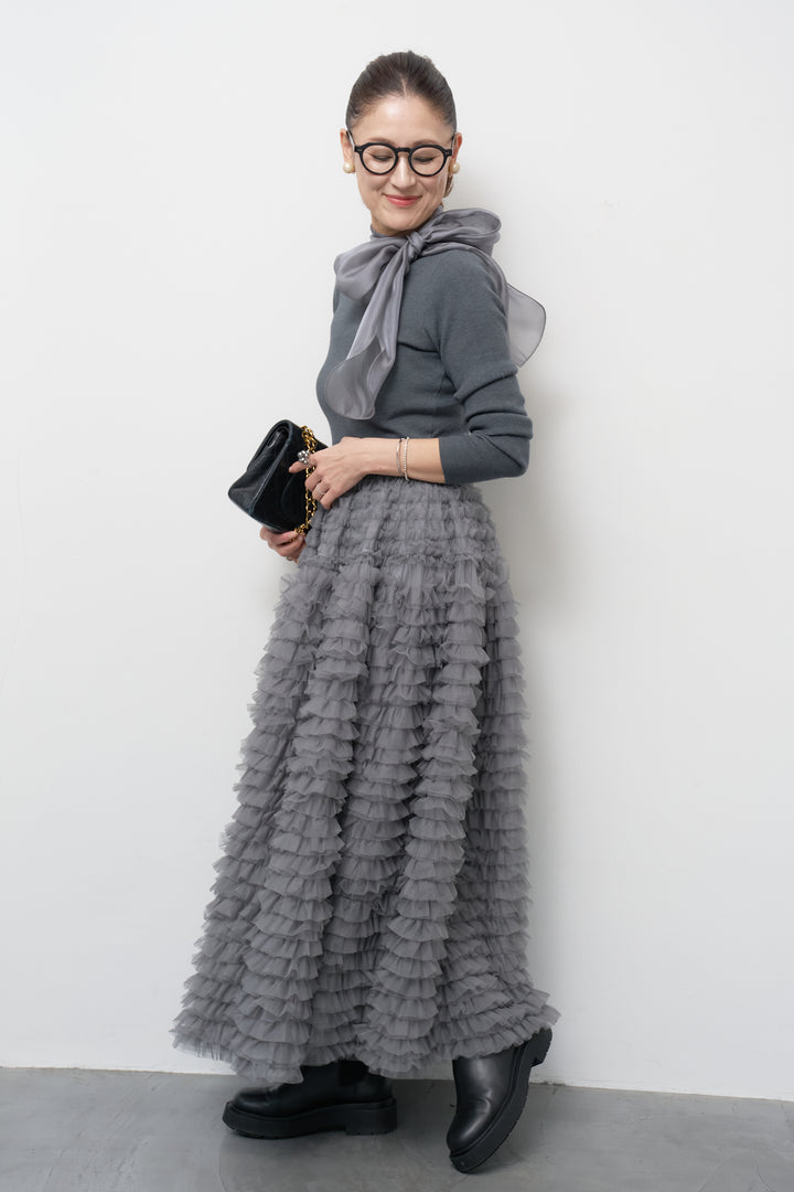 シフォンボウタイニット