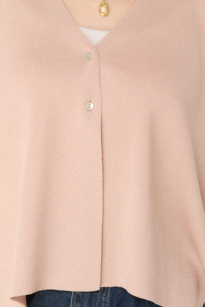 ウォッシャブルサラッとラメカーディガン