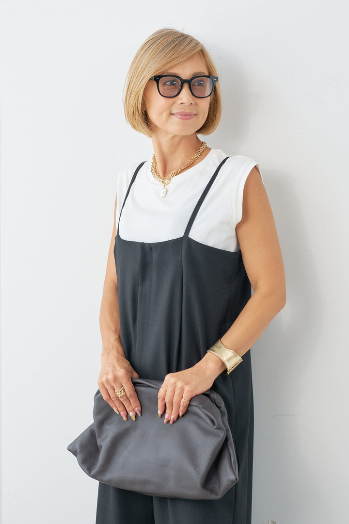 [SET] Overalls tuck pants + [Water repellent, quick-drying] USA cotton sleeveless pullover (2 sets)