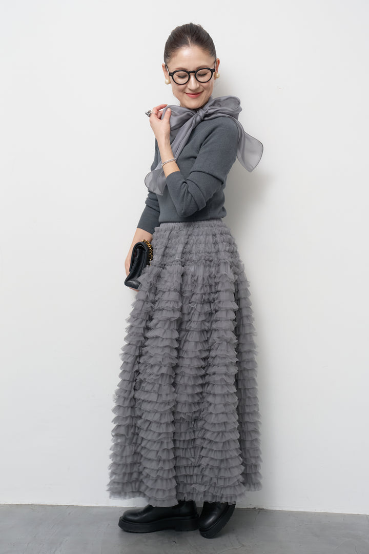 シフォンボウタイニット