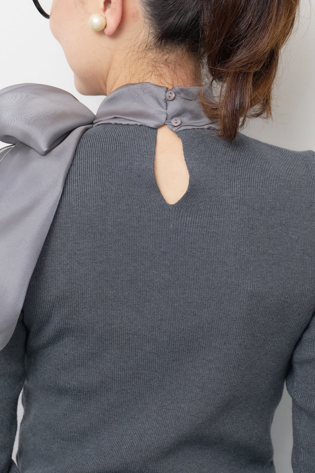 シフォンボウタイニット