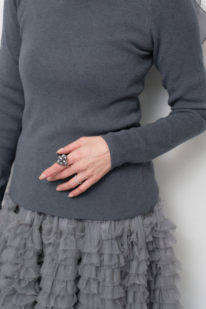 シフォンボウタイニット