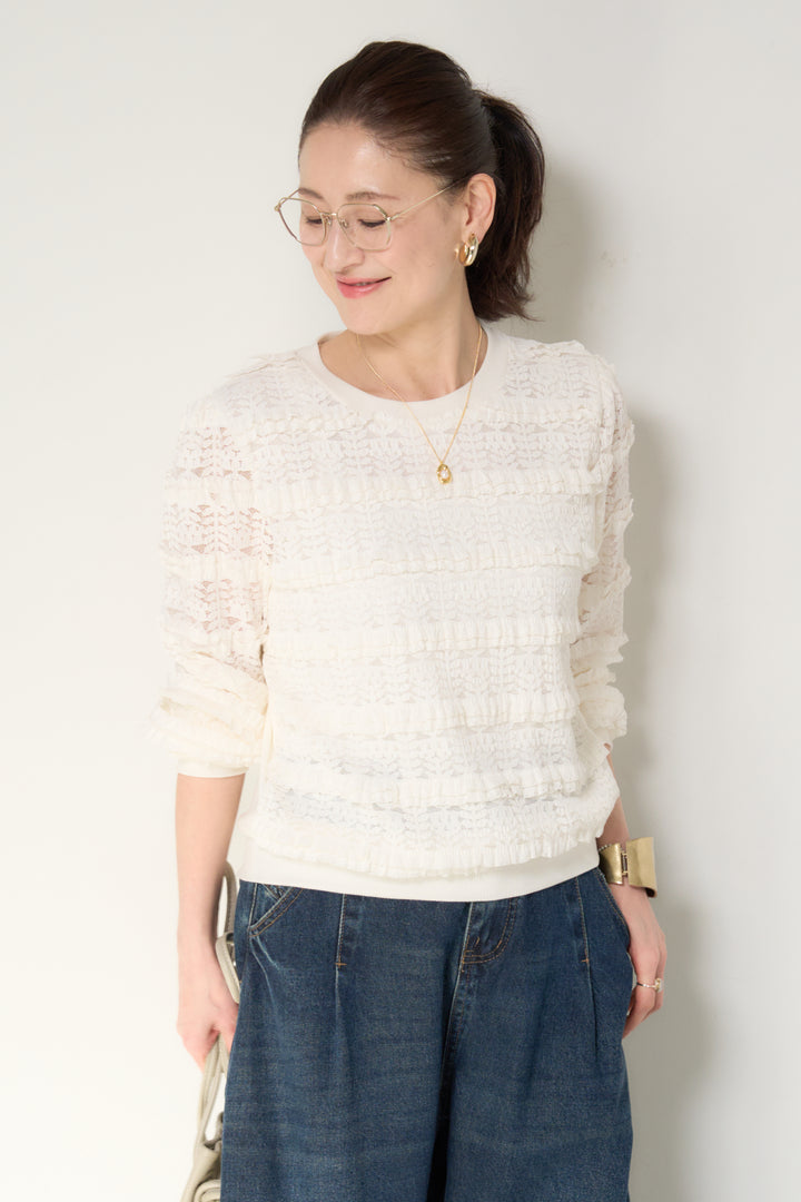 ティアードレースプルオーバー