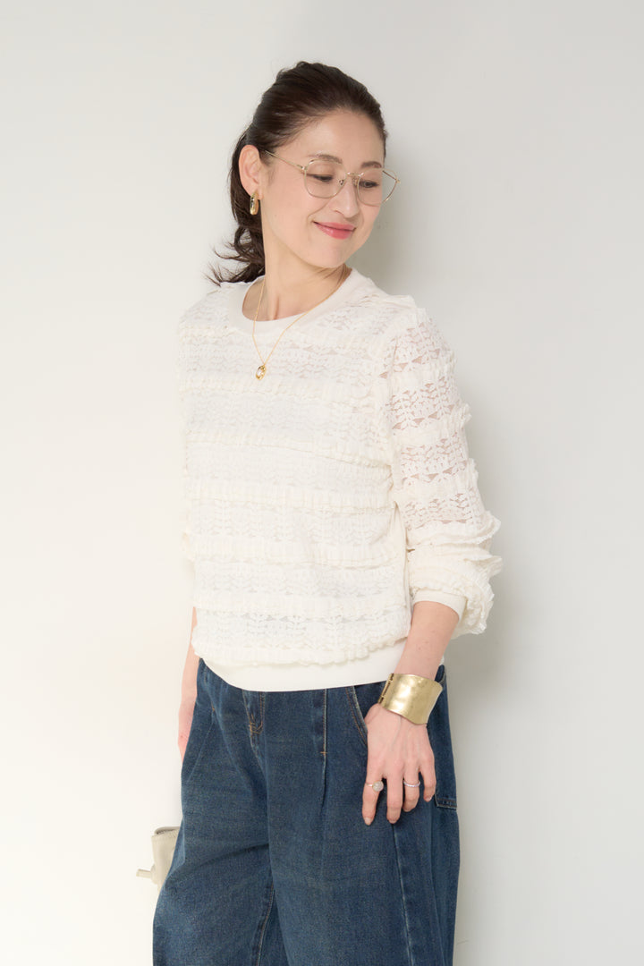 ティアードレースプルオーバー