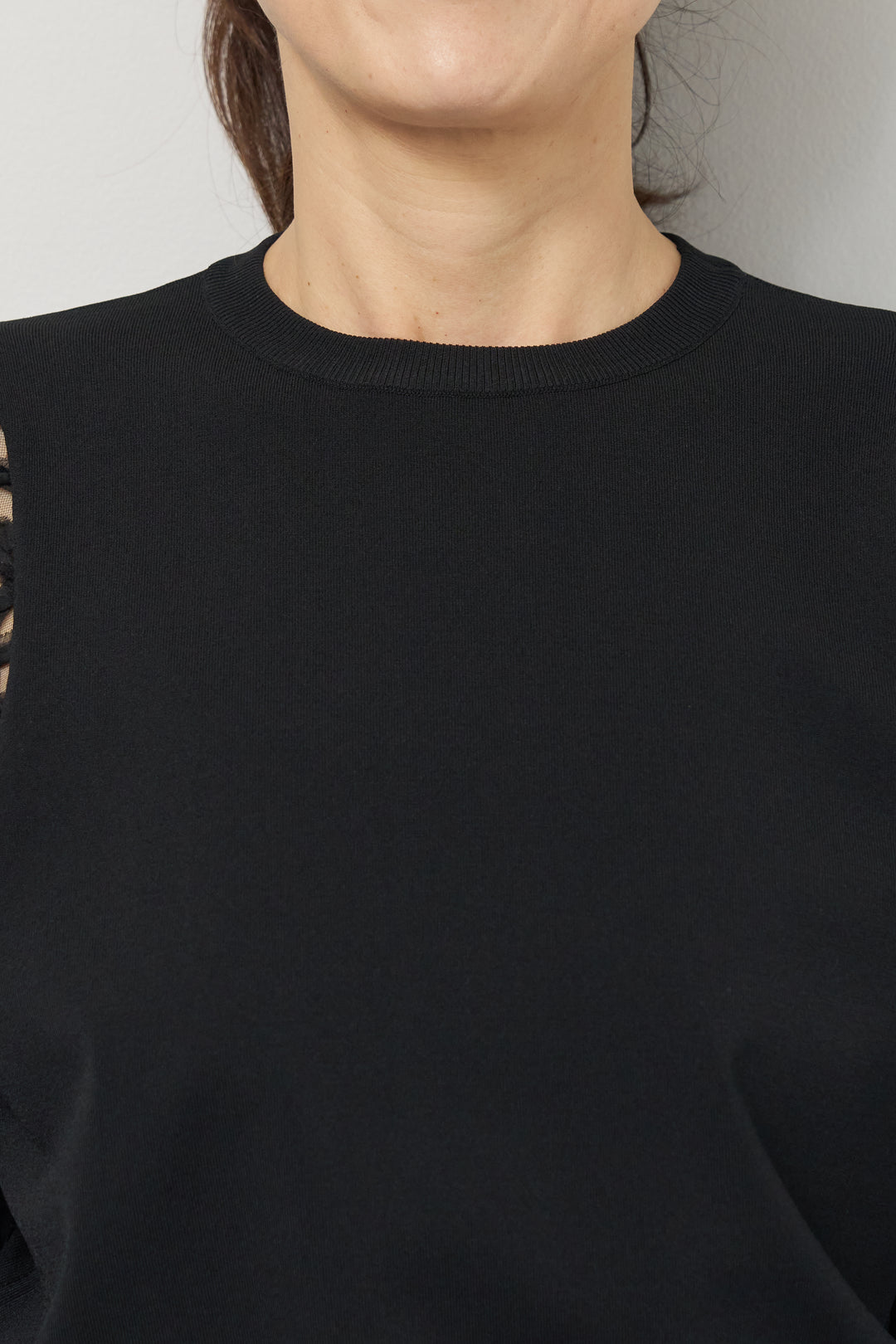 [SET]フラワースリーブニットプルオーバー+ポリエステルブロード バルーンスカート(2set)