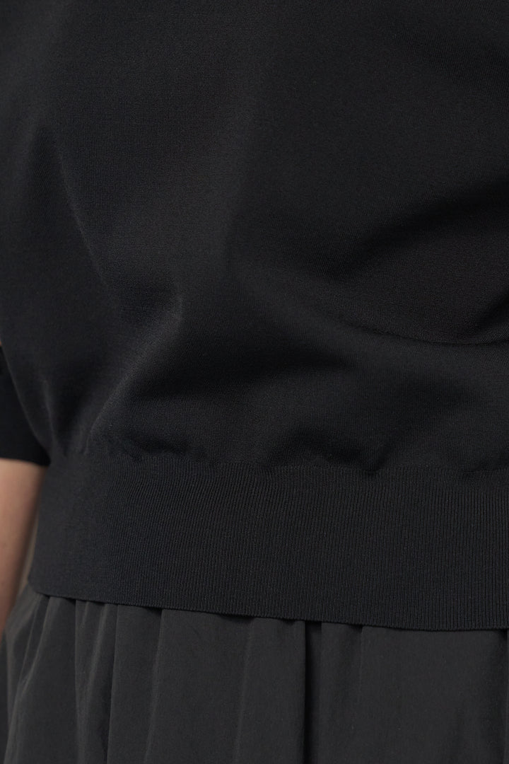 [SET]フラワースリーブニットプルオーバー+ポリエステルブロード バルーンスカート(2set)