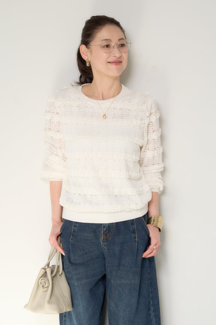 ティアードレースプルオーバー