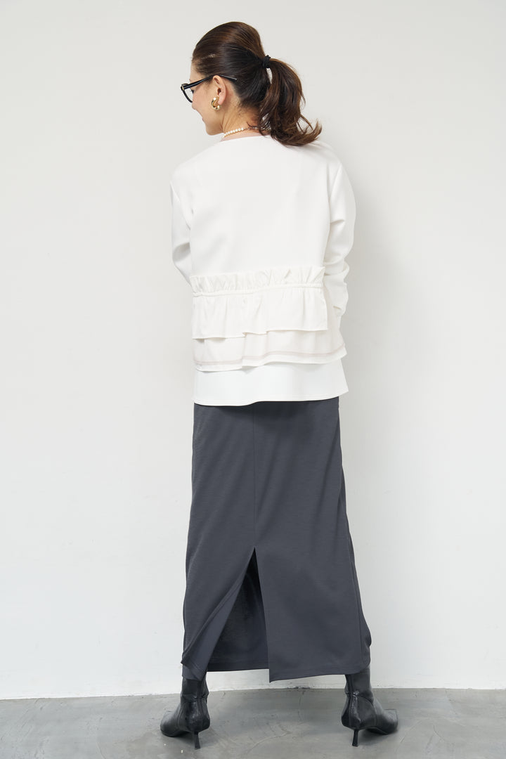 ストレッチポンチペプラムトップス