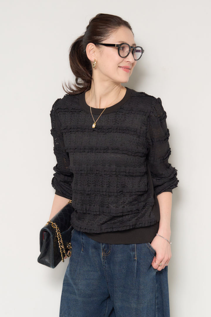 ティアードレースプルオーバー