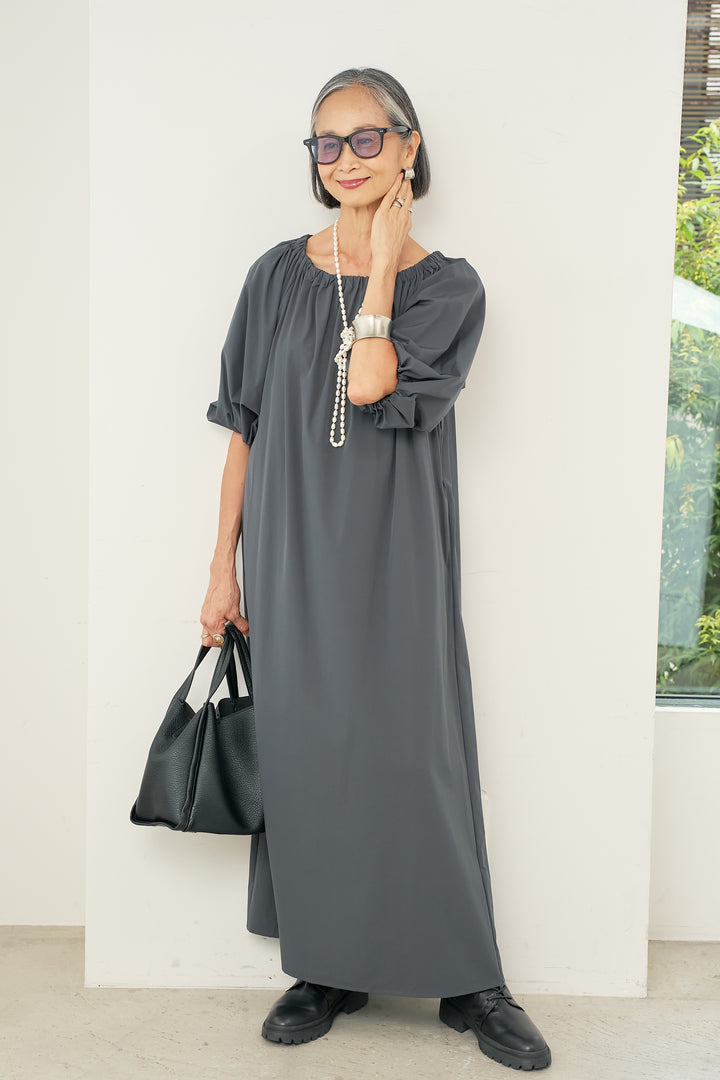 Cool-to-the-touch off-shoulder design dress