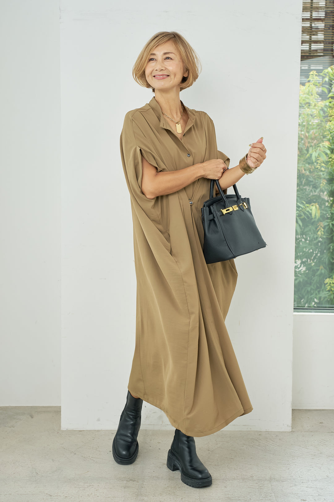 [Cool to the touch/UV protection] Multi-way tuck dress