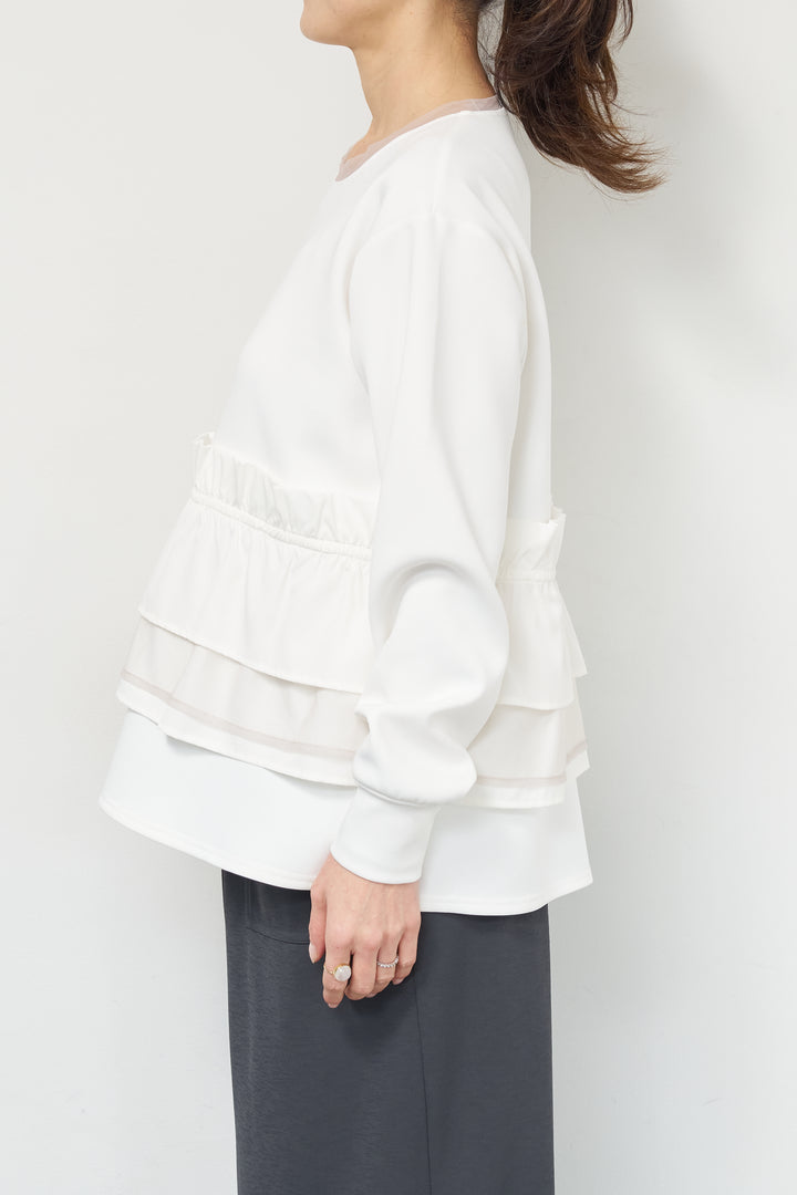 [SET]ストレッチポンチペプラムトップス+スラブカノコニットスカート(2set)