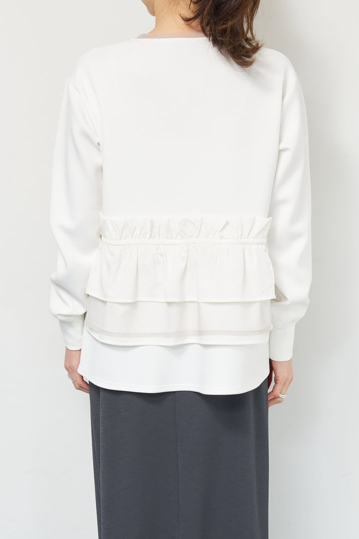 [SET]ストレッチポンチペプラムトップス+スラブカノコニットスカート(2set)