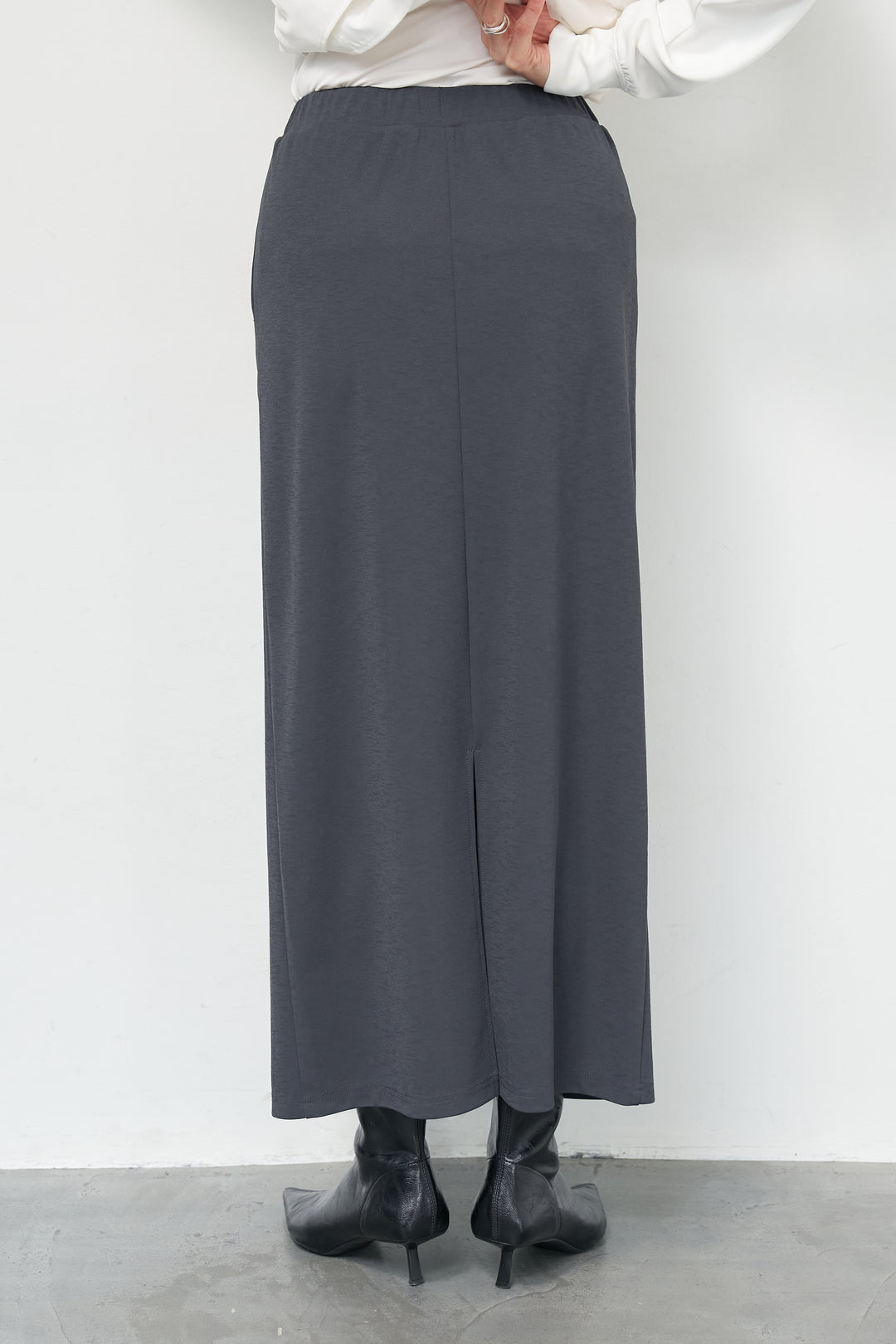 [SET]ストレッチポンチペプラムトップス+スラブカノコニットスカート(2set)