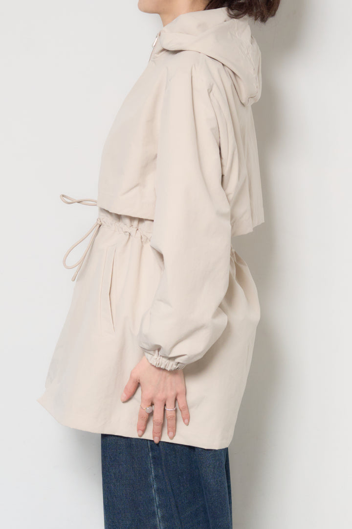 ウエストギャザーフーディーブルゾン