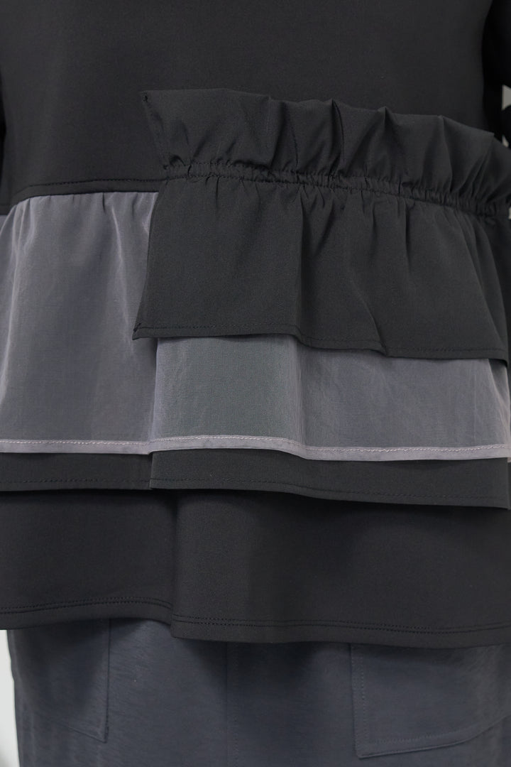 ストレッチポンチペプラムトップス