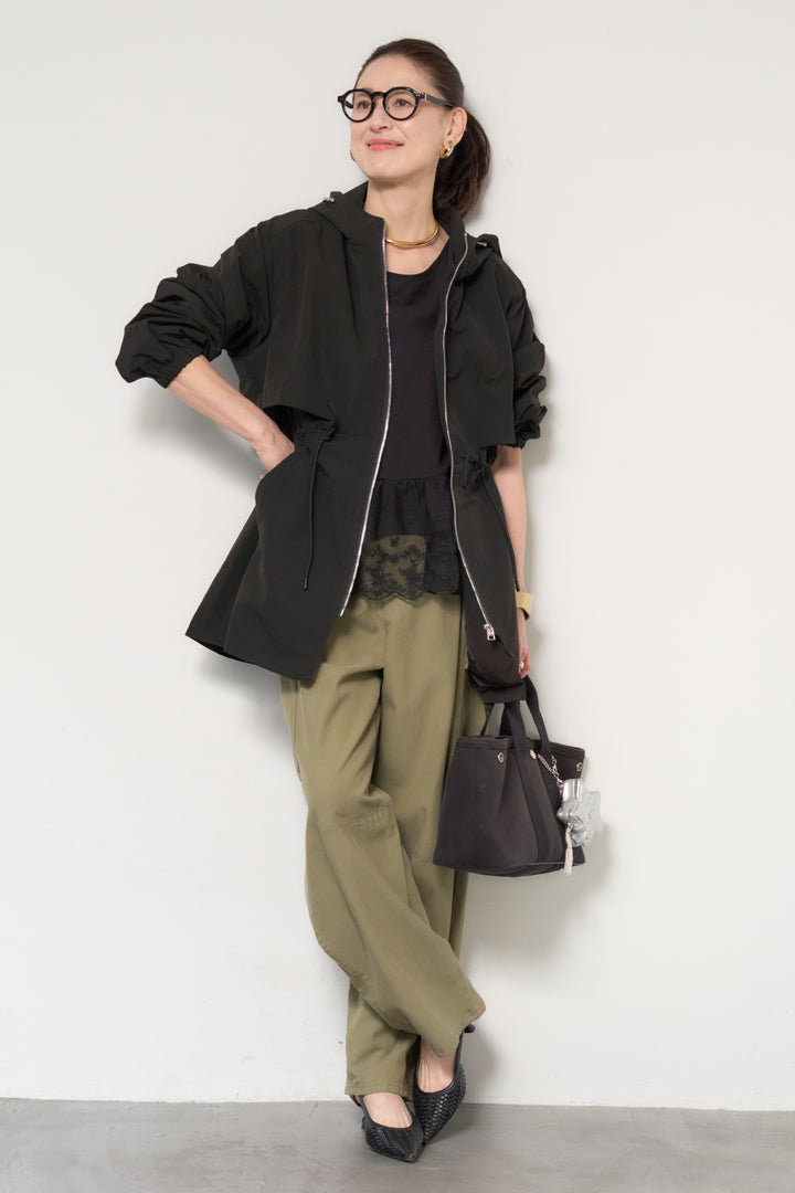 裾レース切替ノースリーブトップス