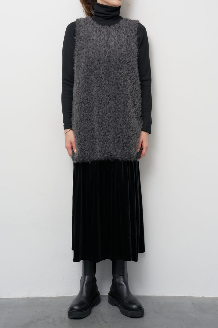 [SET]シャギータッチ×ベロアワンピース+ふんわり裏起毛タートルネック(2set)