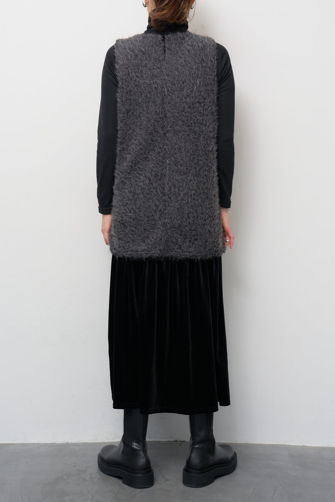 [SET]シャギータッチ×ベロアワンピース+ふんわり裏起毛タートルネック(2set)