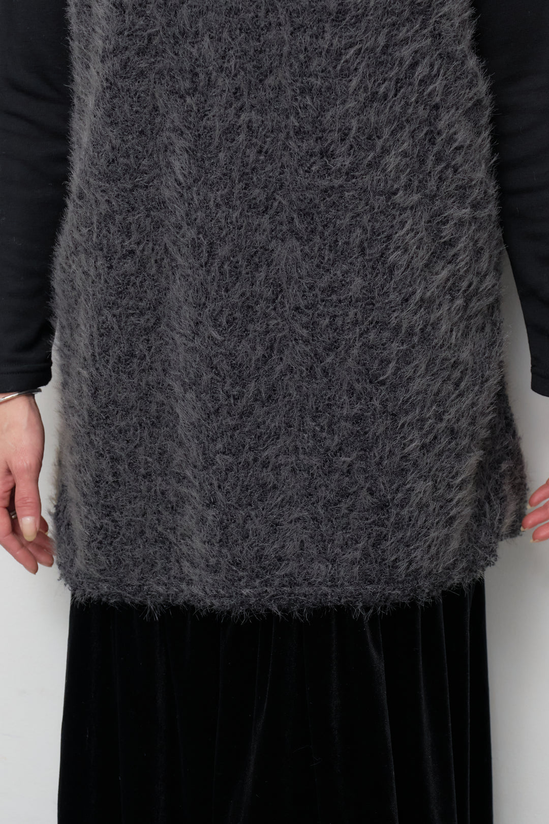 [SET]シャギータッチ×ベロアワンピース+ふんわり裏起毛タートルネック(2set)