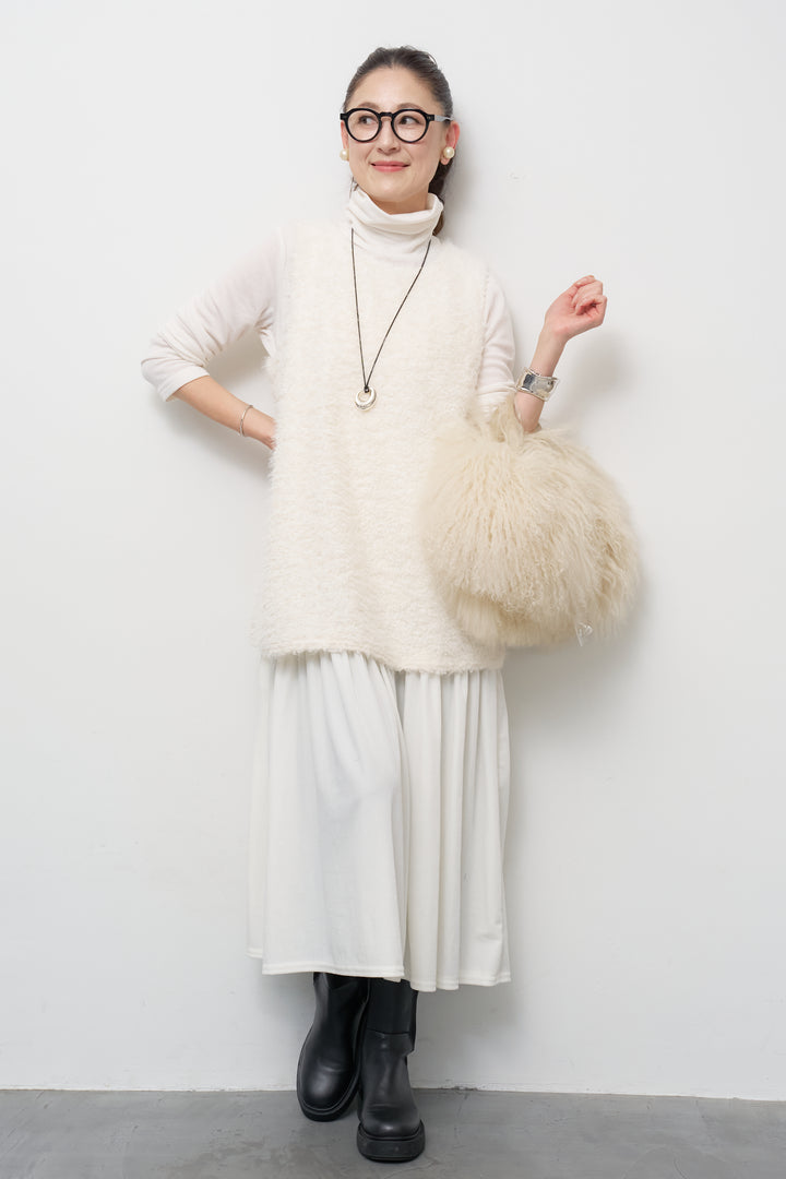 [SET]シャギータッチ×ベロアワンピース+ふんわり裏起毛タートルネック(2set)