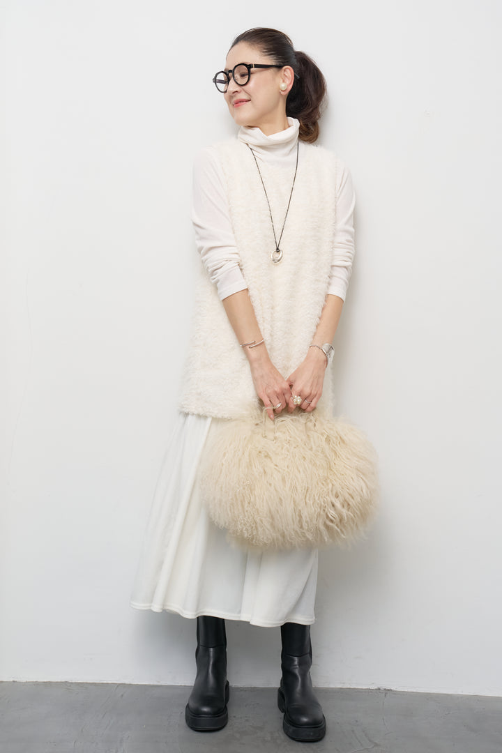 [SET]シャギータッチ×ベロアワンピース+ふんわり裏起毛タートルネック(2set)