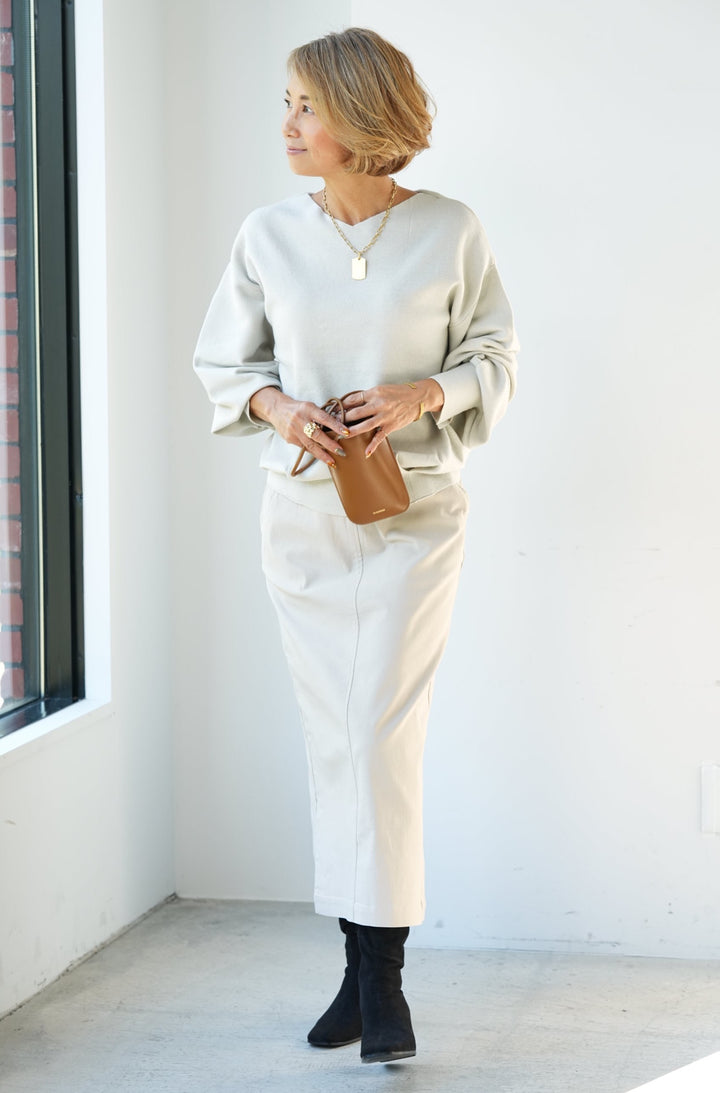 [Anti-static] 2-way soft and fluffy volume sleeve knit