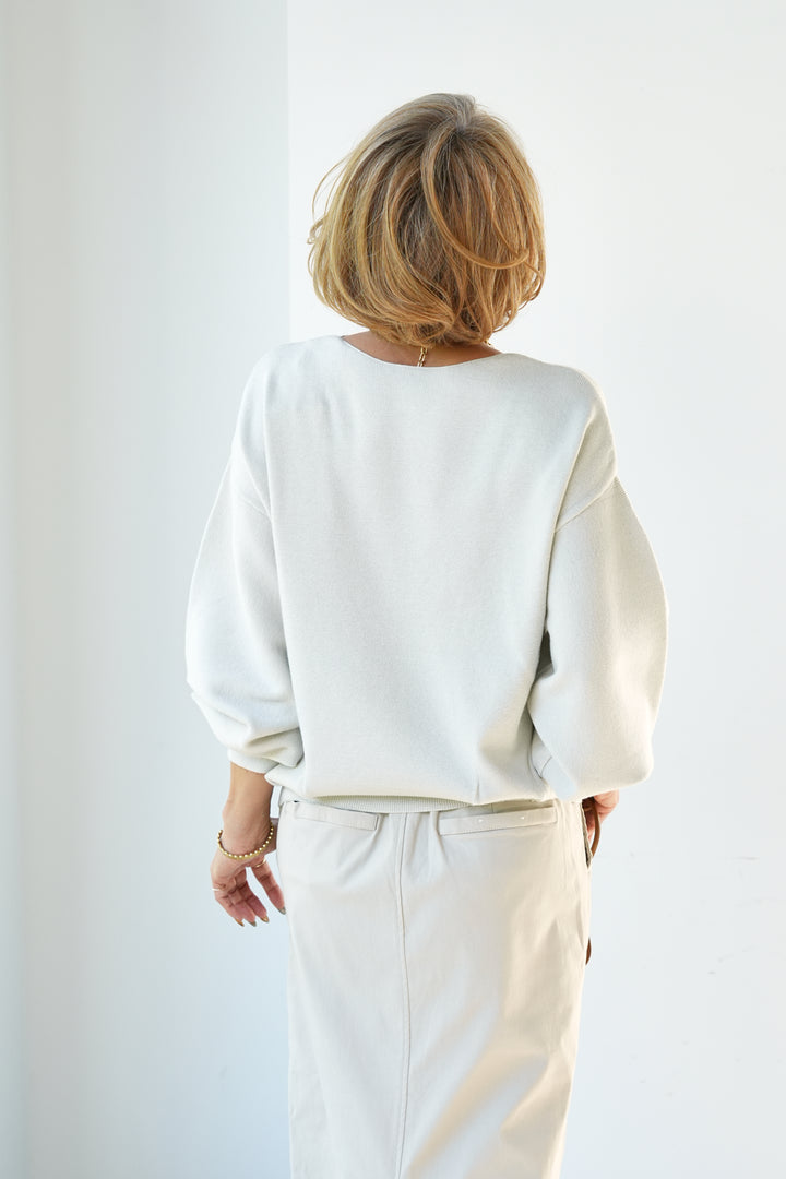 [Anti-static] 2-way soft and fluffy volume sleeve knit