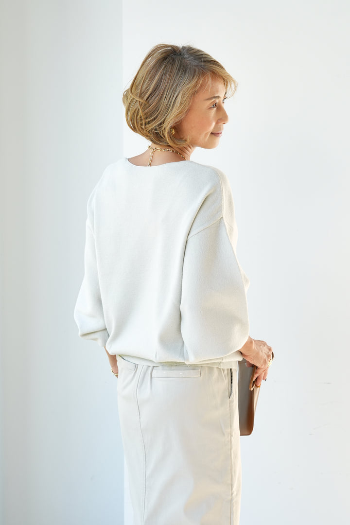 [Anti-static] 2-way soft and fluffy volume sleeve knit
