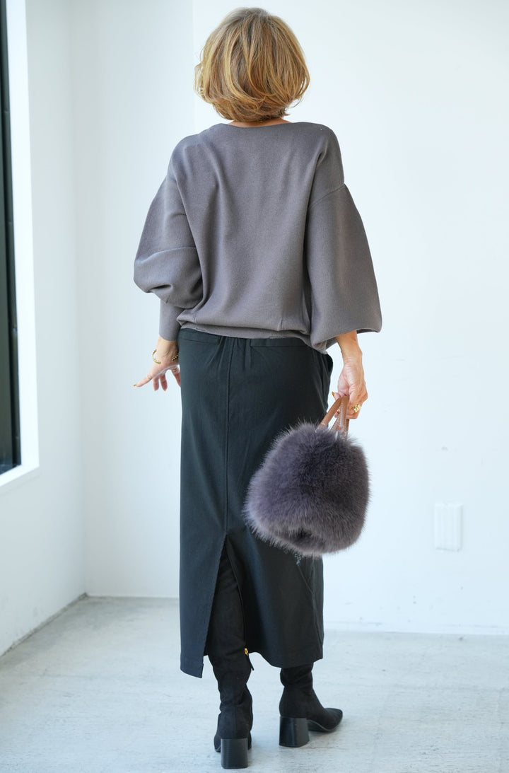 [Anti-static] 2-way soft and fluffy volume sleeve knit