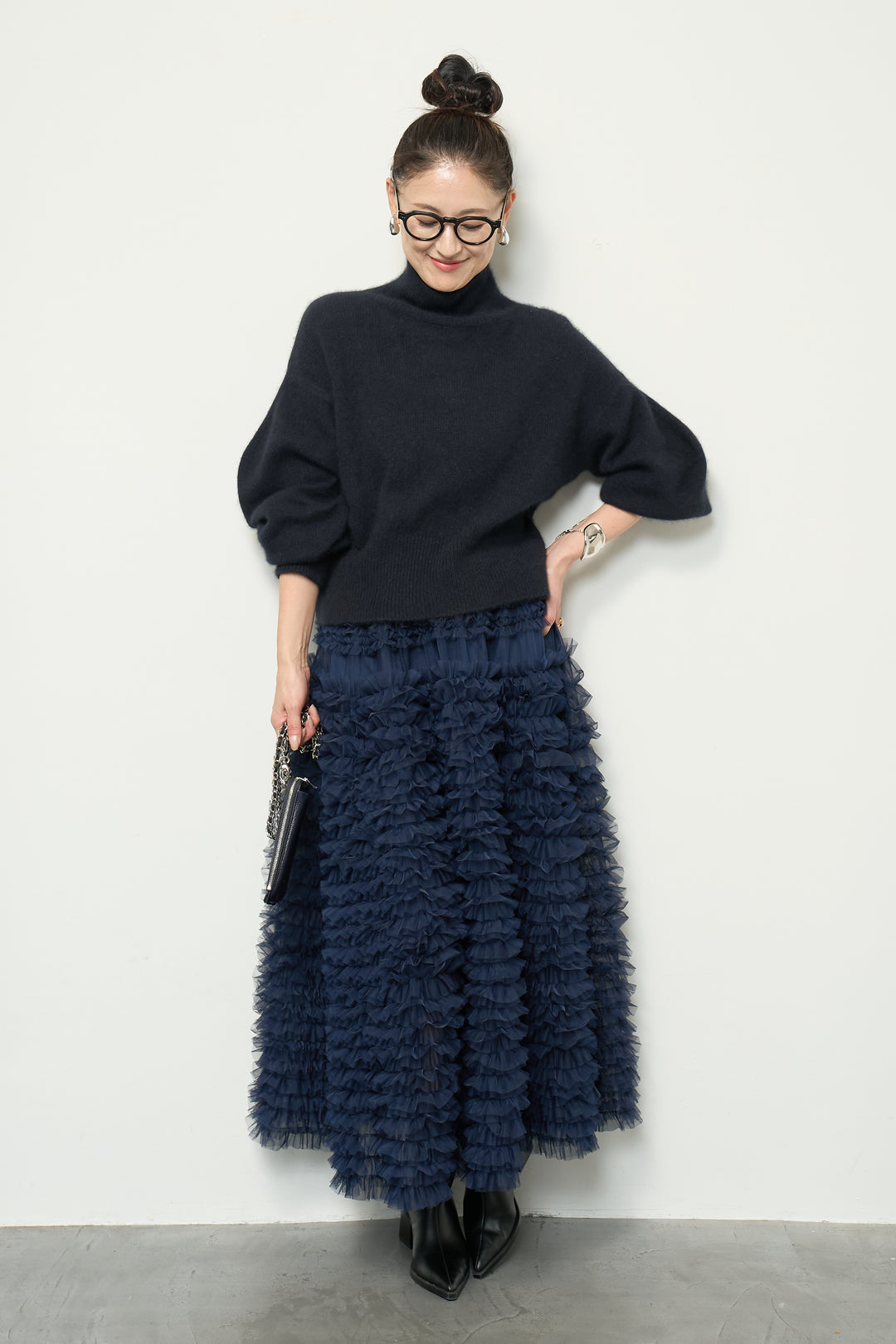 FOX混ボリュームスリーブニット