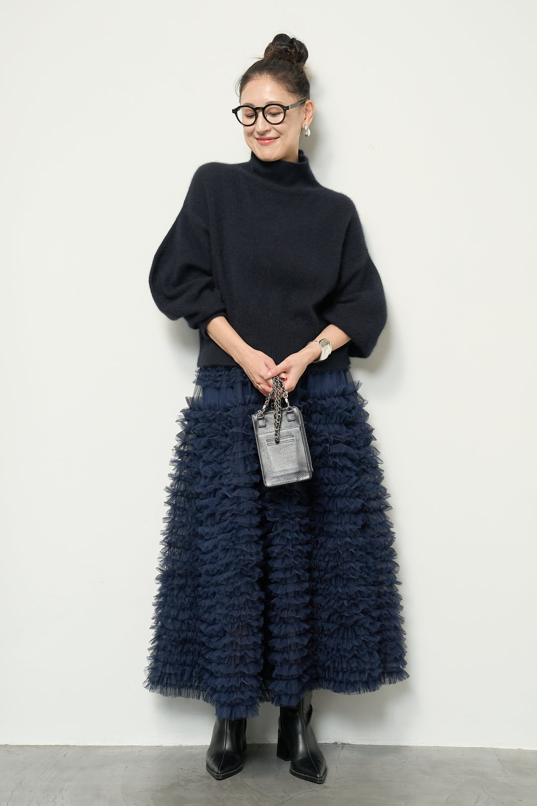 FOX混ボリュームスリーブニット