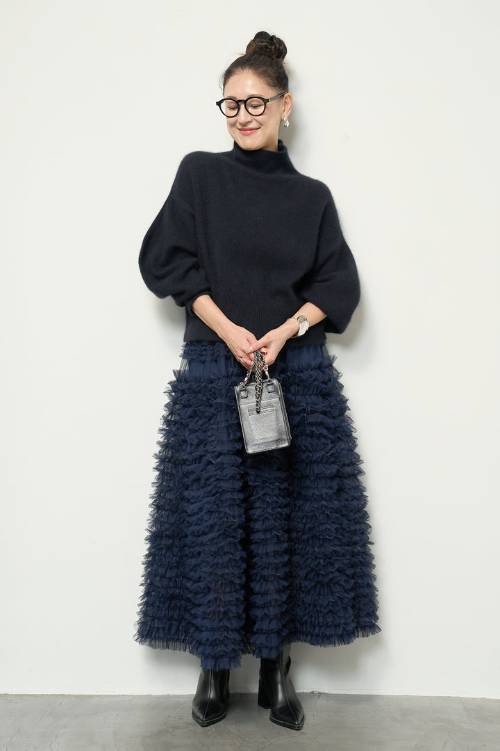 FOX混ボリュームスリーブニット