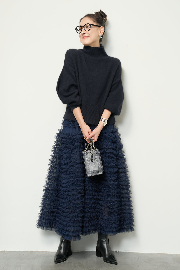 チュールティアードスカート